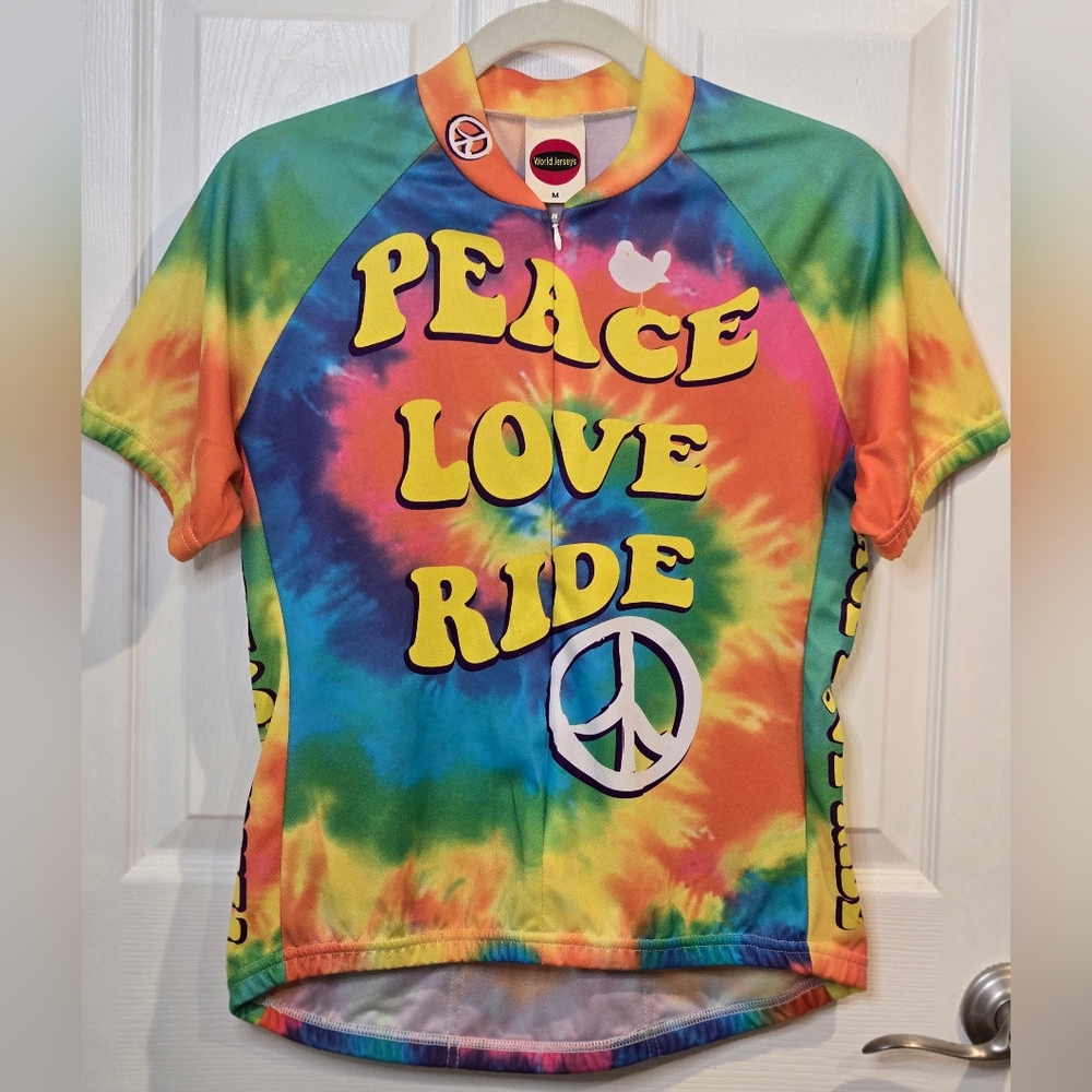 Tie-Dye Peace Love Ride Cycling Jersey